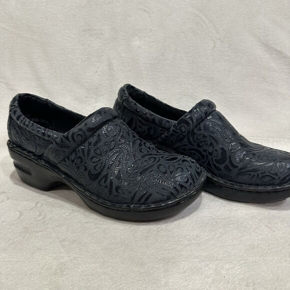 BOC Born Concept Peggy Paisely Clogs Embossed Slip On Blue BC4630 Women Size 7 - Picture 10 of 14